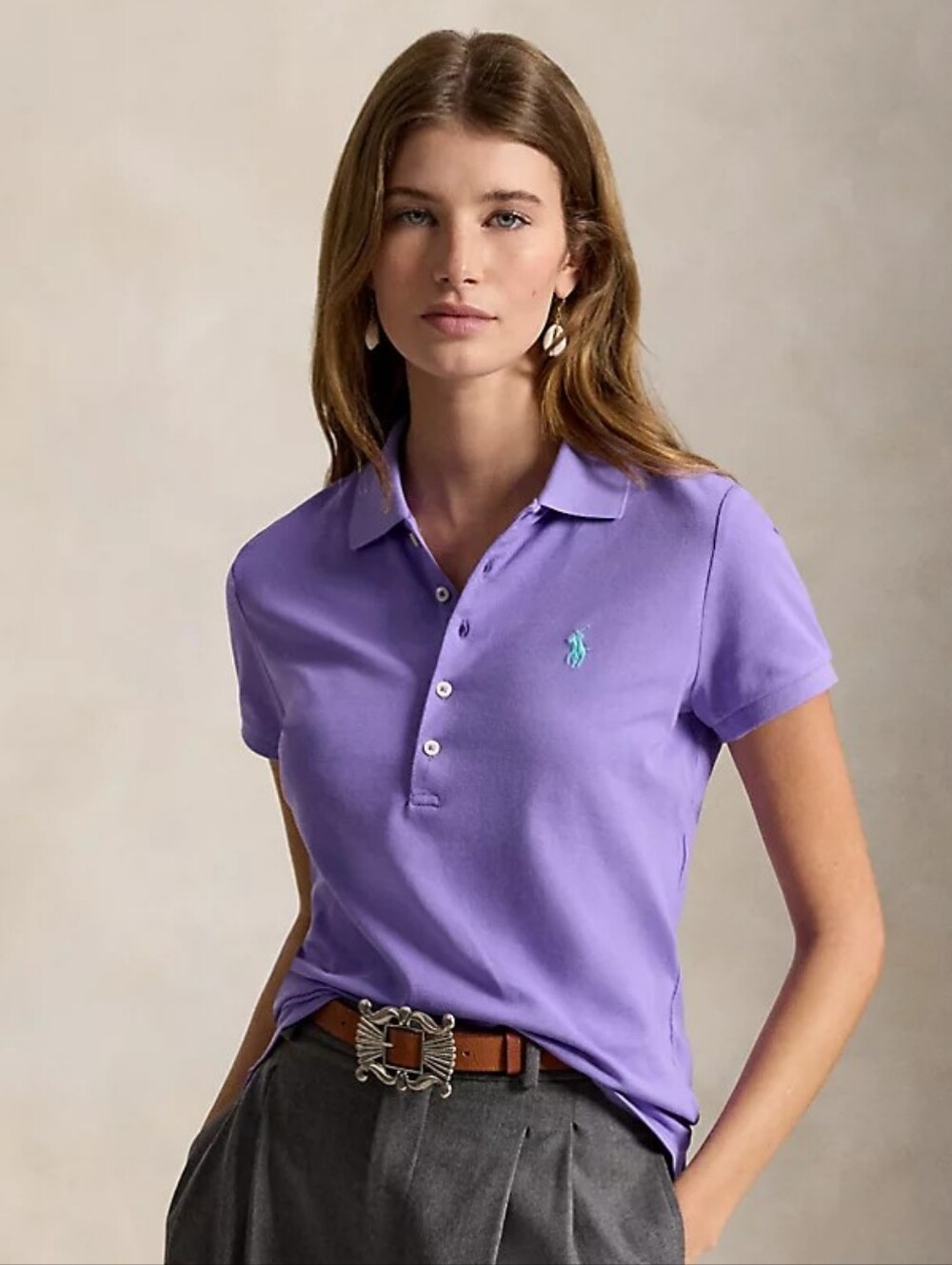NWOT Polo Ralph Lauren Pastel Purple Pique Slim Polo Size S Old Money Preppy